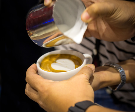 cappuccino and latte artの写真素材