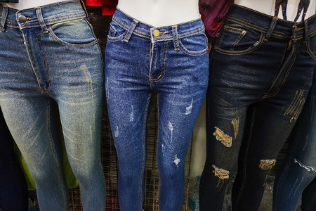 Shop jeans in the female puppets.sdrの写真素材