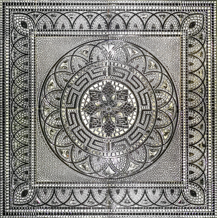 Decorative tiles in the hotel.