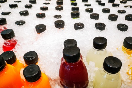 Fruit Juice in a Bucket in Ice Bucketの写真素材