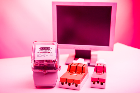 Circuit breakers on the backgroundの写真素材