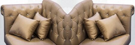 Brown leather sofa is a beautiful backdrop.