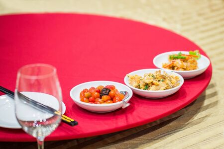 Delicious appetizer on the Chinese table at the party.の写真素材