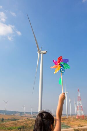 A turbine in the hands of a child