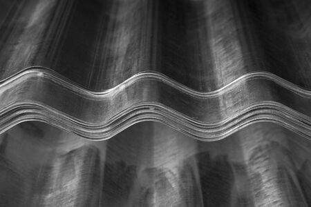 Corrugated sheets of metalの写真素材