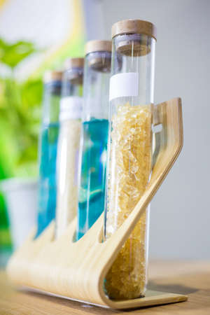 Scientific test tube simulations in the labの写真素材