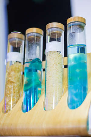 Scientific test tube simulations in the labの写真素材