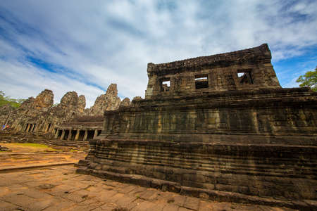 Bayon Castle is a stone castle of the Khmer Empire. Located in the center of Angkor Thomの写真素材