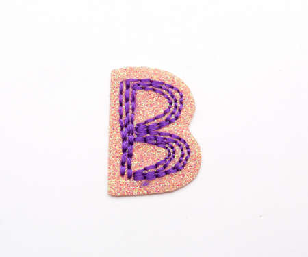 The letter B is on a white clothの写真素材