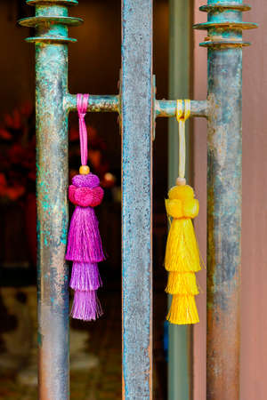 Classic old door handles that are colorful.の写真素材