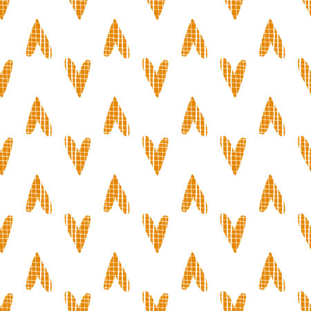 Beautiful seamless background with hand painted hearts. Valentine's Day. Decoration of Valentine's Day. Romantic background with hearts. Pastel colored simple shapes graphic patternのイラスト素材