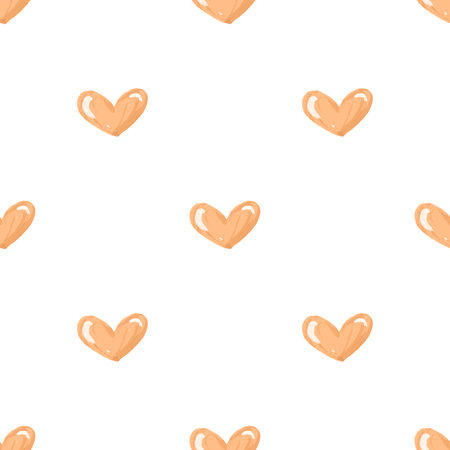 Beautiful seamless background with pink hearts. Valentine's Day. Seamless love heart design background. Endless pattern on Valentine's day. The seamless texture with colored hearts.のイラスト素材