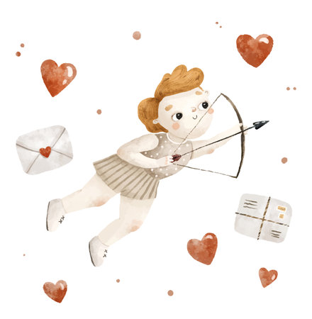 set for valentines day, 14 fabruary illustration. love clipartのイラスト素材
