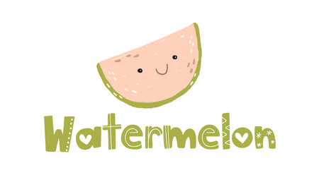 Collection of fruits in flat hand drawn illustrations. tropical fruits. Ingredients color clipart. Isolated fruit icons on a white background.のイラスト素材