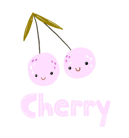 Collection of fruits in flat hand drawn illustrations. tropical fruits. Ingredients color clipart. Isolated fruit icons on a white background.のイラスト素材