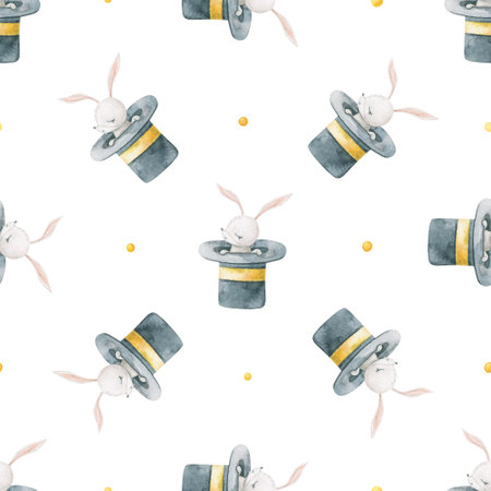 seamless, endless pattern with circles. Funny characters, trained animals on transport, jumping show, performance. Children's illustration, textile design, print on white backgroundの写真素材