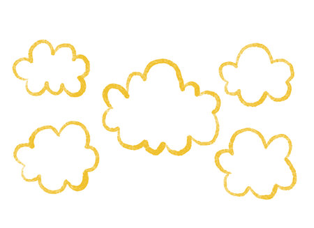 set of gold hand painted stars, illustration. Design and pprint, cards, stickers, wallartのイラスト素材