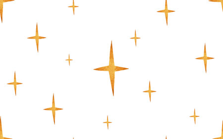endless pattern with golden stars, cute childish wallpaperのイラスト素材