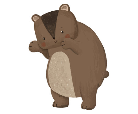 winter animals, cute childish design, illustrationのイラスト素材