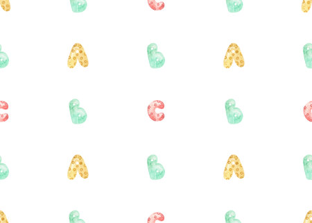 back to school seamless pattern. Isolated background. Cute childish endless designのイラスト素材