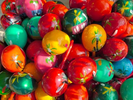 Pile of maracas in the sunlight.の写真素材