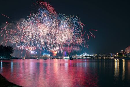 Singapore 51th national day parade celebration rehearsal, July 2016のeditorial素材