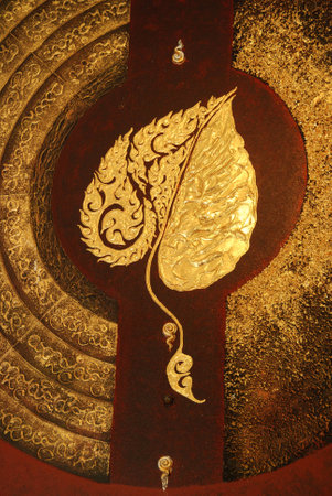 Golden Bodhi Leafの写真素材