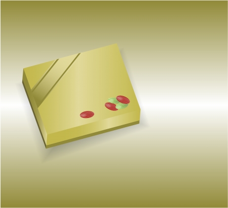 green box with candy  on green background for your textのイラスト素材