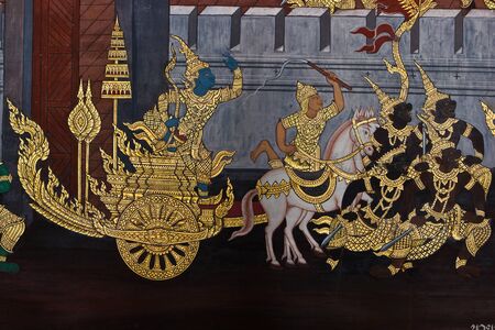 Public Art Painting at Wat Phra Kaewのeditorial素材