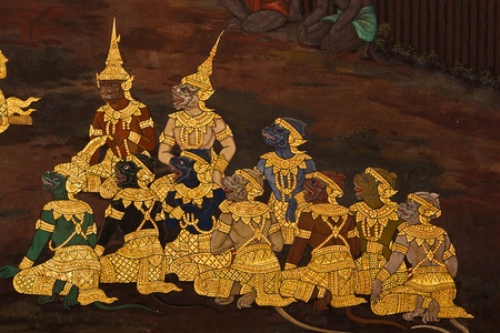 Public Art Painting at Wat Phra Kaewのeditorial素材