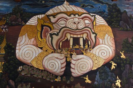 Public Art Painting at Wat Phra Kaewのeditorial素材