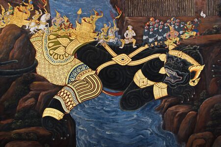 Public Art Painting at Wat Phra Kaewのeditorial素材