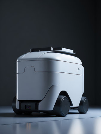 Futuristic concept, intelligent AI car for delivery of goods.AI generatedの素材