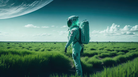 Astronauts explore stars that are close to Earth. The idea of ââfinding a new place to live.Ai generatedの素材