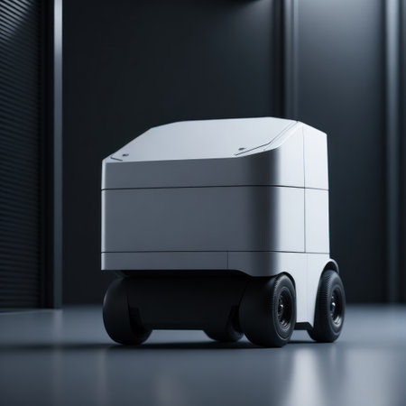 Futuristic concept, intelligent AI car for delivery of goods.AI generatedの素材