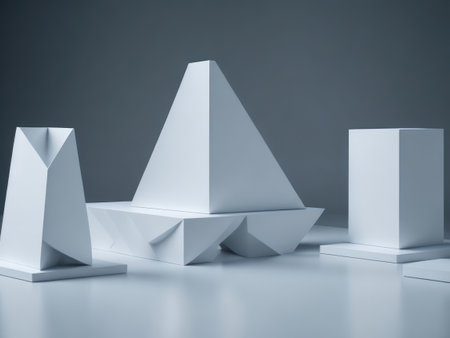 blank Geometric shapes podium for product display.AI generatedの素材