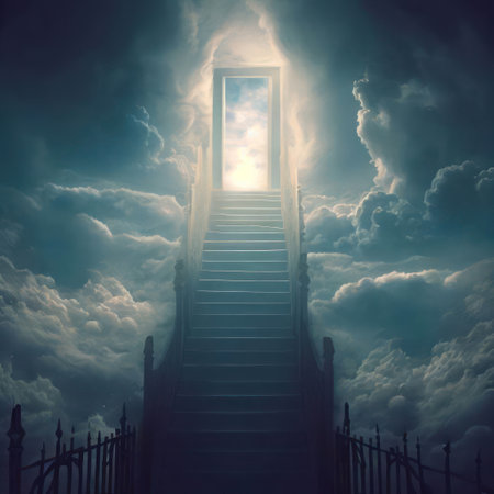 Stairway and Gate to Heaven.Generative AIの素材