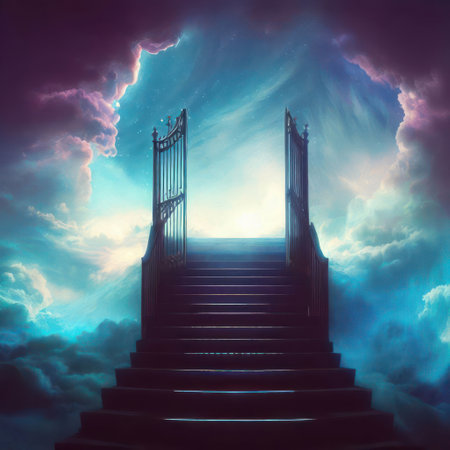 Stairway and Gate to Heaven.Generative AIの素材