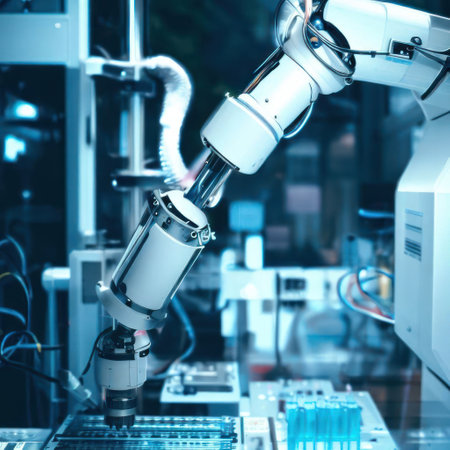 robot arm working on medical labs.generative AIの素材
