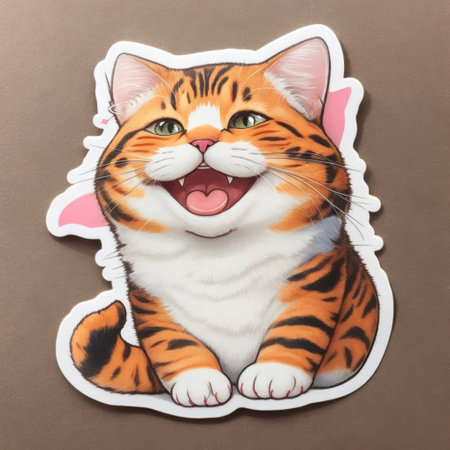 Funny cat stickers.Generative AIの素材
