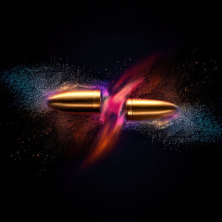 The bullet's head spun around with speed. background,ai generatedの素材