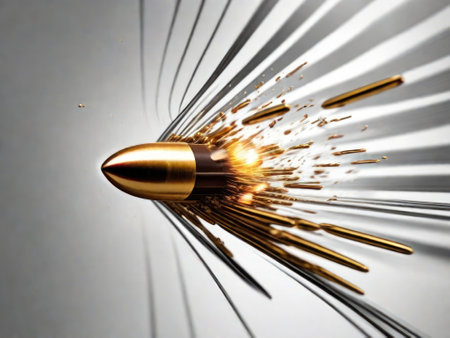 The bullet's head spun around with speed. background,ai generatedの素材