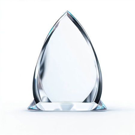 blank mockup crystal podium product display isolated on white background.AI generatedの素材