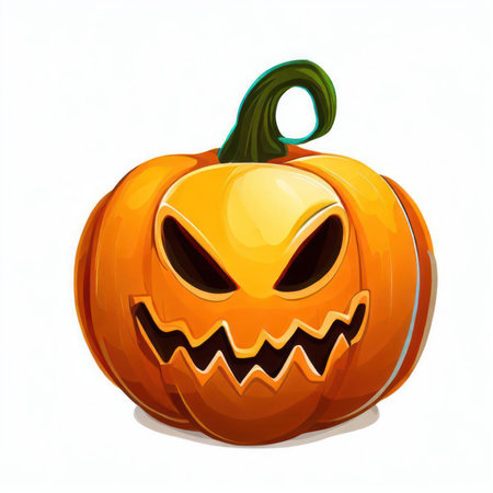 Pumpkin. Illustration for Halloween isolated on white background.AI generatedの素材