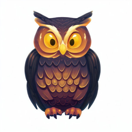 owl illustration for halloween isolated on white background.generative AIの素材