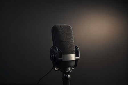 illustration usb microphone for live and podcast.generative AIの素材