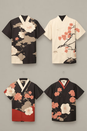 A shirt designed with a simple Japanese pattern.Generative AIの素材