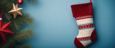 Christmas stockings hanging waiting for special giftsの素材