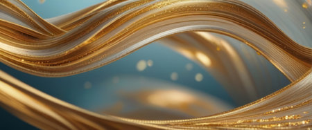 abstract background golden waves Shining in dark tonesの素材
