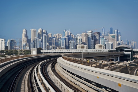 The new Dubai Metro line の写真素材